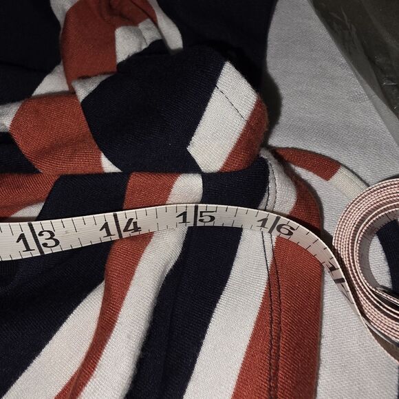 41 Hawthorn Knit Orange,White, Navy, Faux Wrap Dress (stich fix) Size L ($109) - Picture 5 of 7